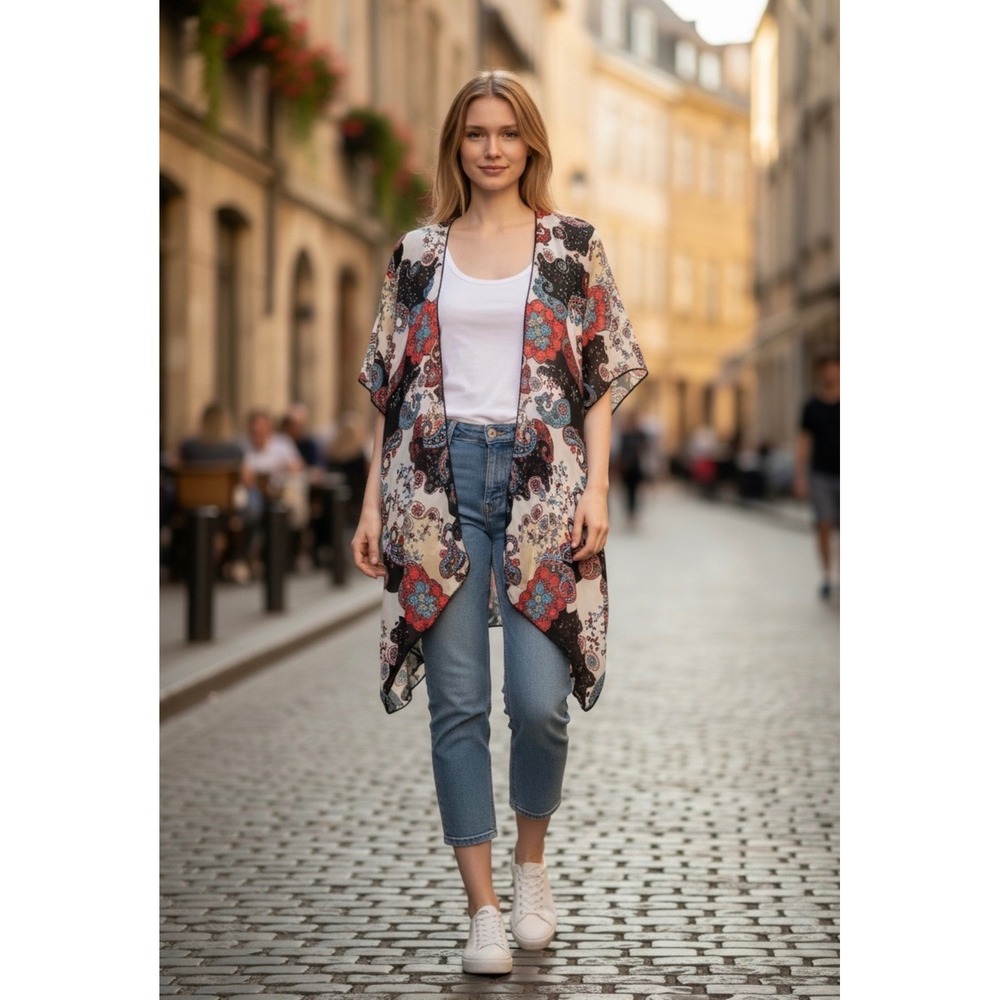 Unlisted Women's‎ Paisley Cardigan - Red, Blue, Black, Cream